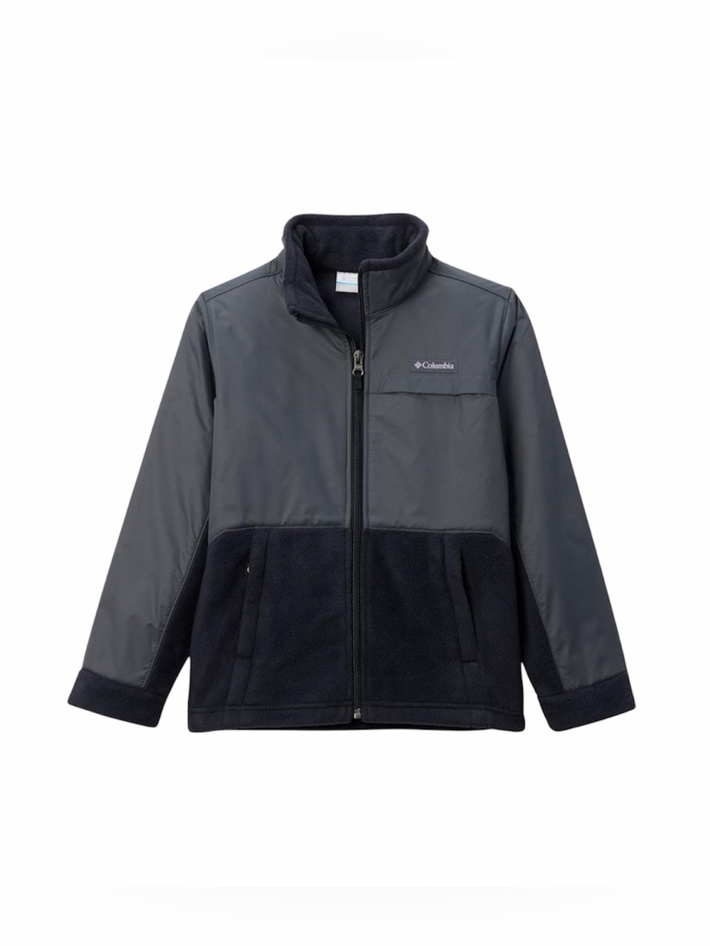 Columbia Boys' Steens Mt II Overlay Fleece Jacket XS 6-7 Black Grey